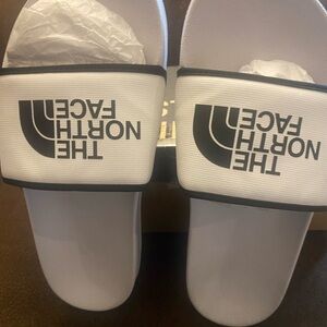The North Face White Slide Sandals